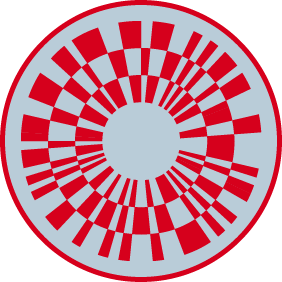 Circular Token Gray with Red stripes