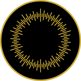 Circular Token Black with Gold stripes