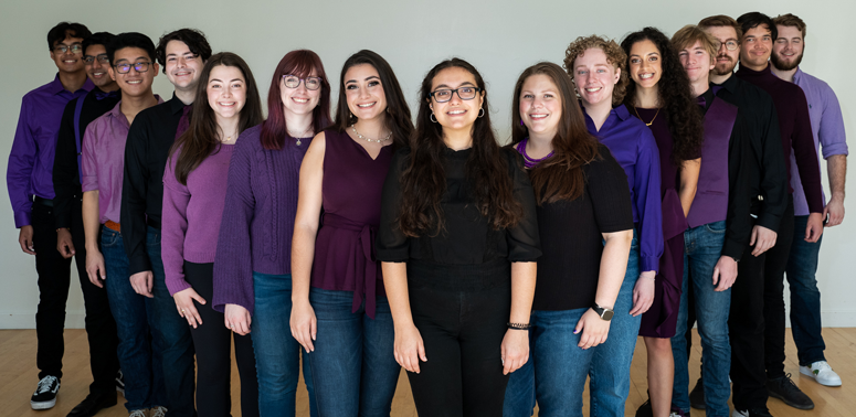 Group photo of Rensselaer's acapella group the Rensselyrics