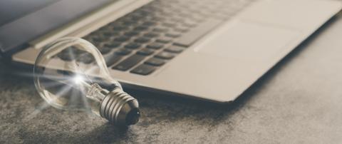 Keyboard and lightbulb