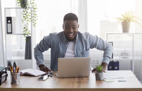 Person Looking at Computer