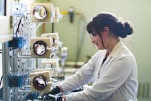 Grad student working in a lab